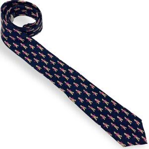 ALLYN Blue Pink Silk Happy New Year Party Tie